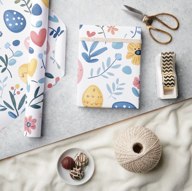 Pastel Easter Large Print – 30" x 6' Roll Wrapping Paper (Crafts)
