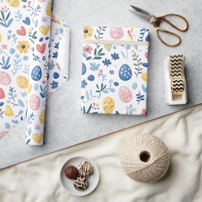 Pastel Easter Medium Print – 30" x 6' Roll Wrapping Paper (Crafts)