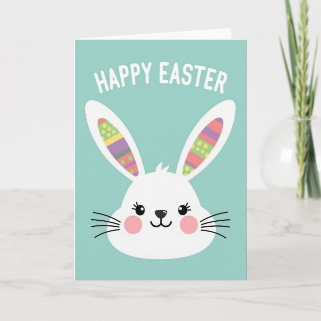 Pastel Easter Rabbit Art Card (Front)