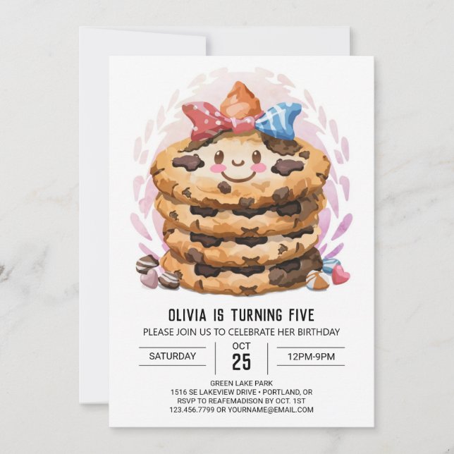 Pastel Editable Candy Cookies Birthday Invitation (Front)