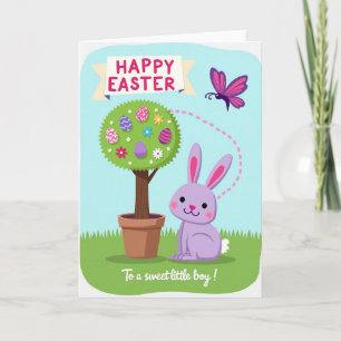 Pastel Egg Pattern Tree Card