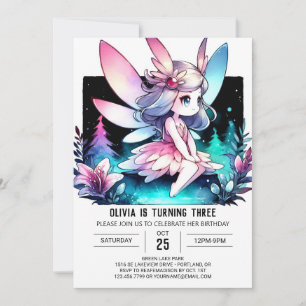 Pastel Elegant Fairy Birthday Invitation