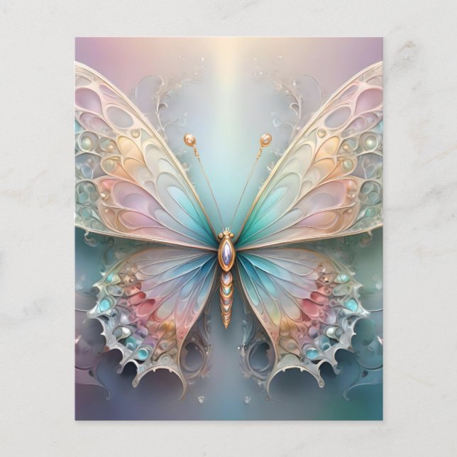 Pastel Elegant Fractal Butterfly,  Flyer (Front)