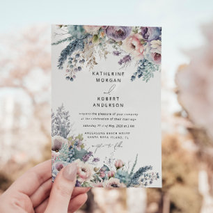 Pastel Elegant Garden Floral Wedding Invitation