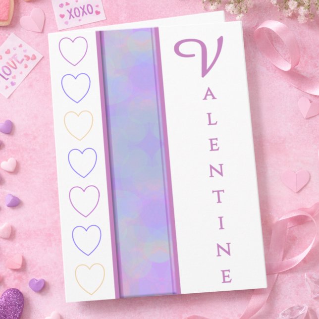 Pastel Elegant Hearts Valentine Card (This pastel Valentine card is all about charm girly, romantic, and perfect for gifting with sweets.)