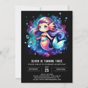 Pastel Elegant Mermaid Birthday Invitation