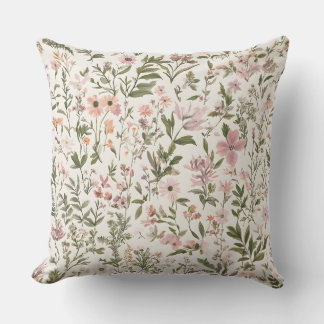 Pastel Elegant Purple \ pink Wildflowers Cushion