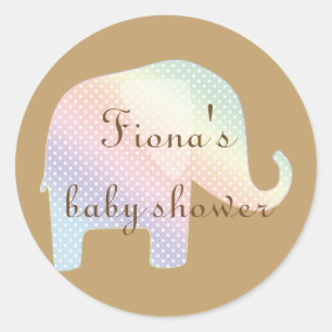 pastel elephant classic round sticker