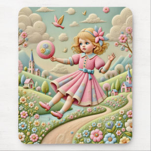 ~ Pastel Embroidery ~ Mousepad