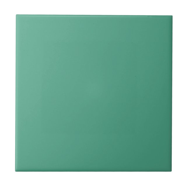 Pastel Emerald Green Solid Color Tile (Front)