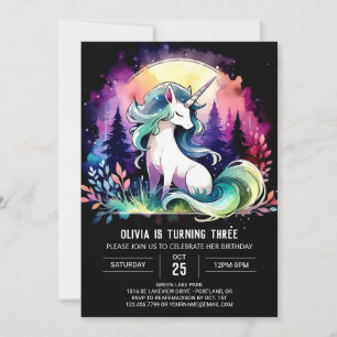 Pastel Enchanted Horse Birthday Invitation