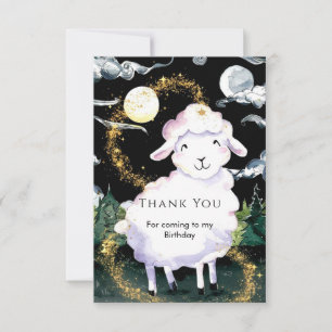 Pastel Enchanted Sheep Birthday Thank You Card