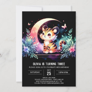 Pastel Enchanted Tiger Birthday Invitation