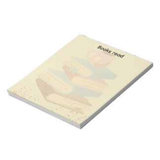 Pastel Esthetic Book Stack Cozy Reading Custom No Notepad