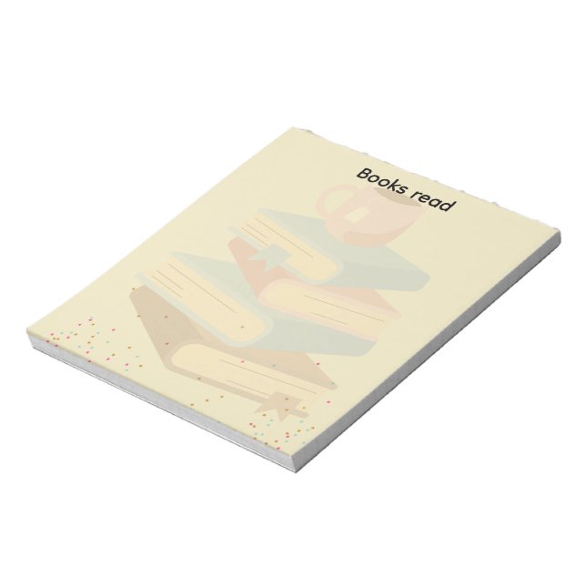 Pastel Esthetic Book Stack Cozy Reading Custom No Notepad (Rotated)