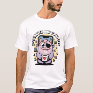 Pastel Eyepatch Monster Coffee Phone Kawaii T-Shirt