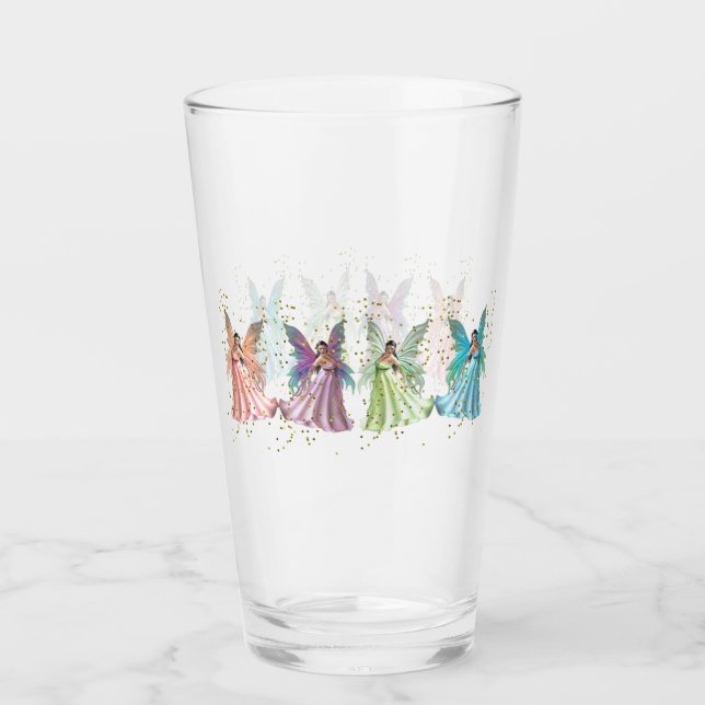 Pastel Fairies Drinking Glass (Front)