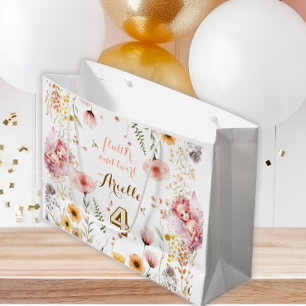 Pastel Fairy floral garden tea party birthday Large Gift Bag