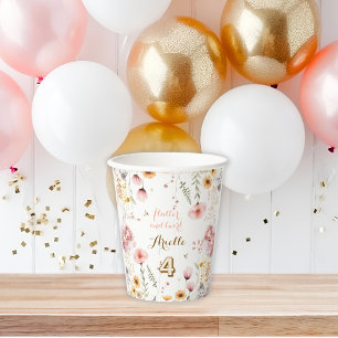 Pastel Fairy floral garden tea party birthday Paper Cups
