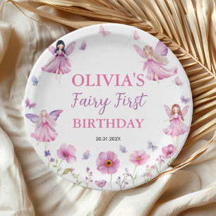 Pastel Fairy Floral Magical Garden Birthday Paper Plate