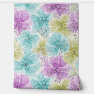 Pastel Fairy Flowers And White Baby's Breath  Wallpaper