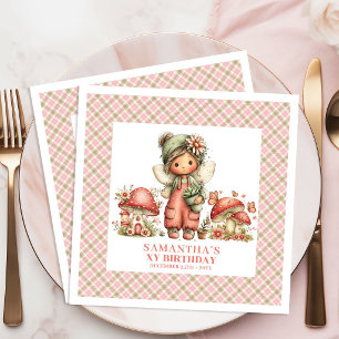 Pastel Fairy Garden Blush Birthday Celebration Nap Napkin