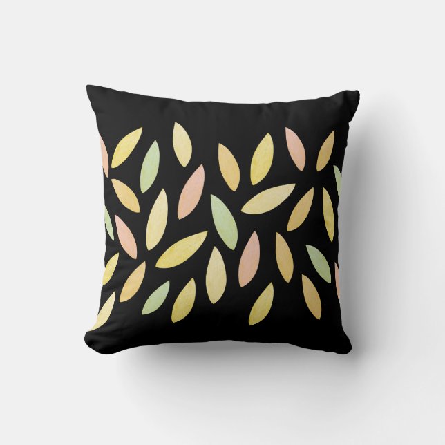 Pastel Fall Leaves Pattern Cushion (Front)