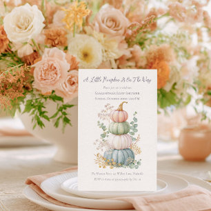 Pastel Fall Pumpkin Baby Shower Invitation