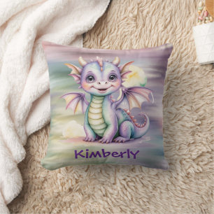 Pastel Fantasy Dragon Baby Shower Cushion