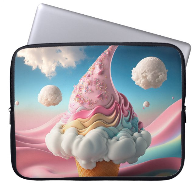 PASTEL FANTASY ICE CREAM CONE LAPTOP SLEEVE (Front)