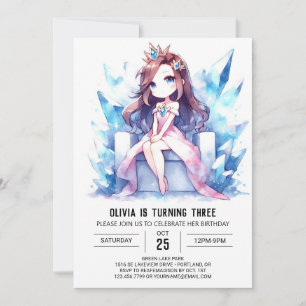 Pastel Fantasy Princess Birthday Invitation