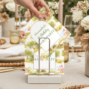 Pastel Farm Animals Barnyard 1st Birthday Napkin