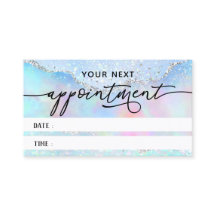 pastel faux glitter texture appointment card