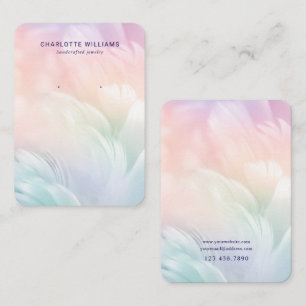 Pastel Feather Custom Jewelry Display Card