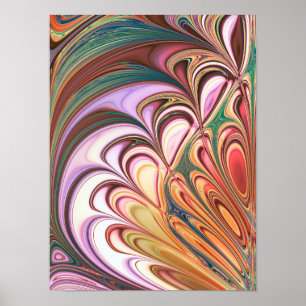Pastel Feather Fractal Poster