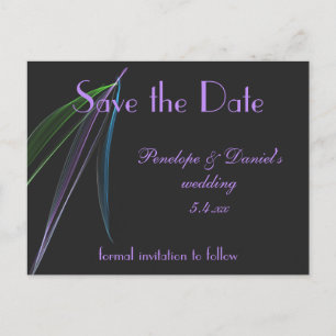 Pastel Feathers Abstract Custom SAVE THE DATE Announcement Postcard