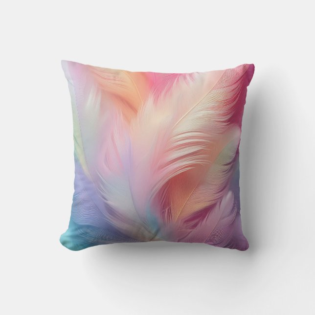 Pastel Feathers Cushion (Front)