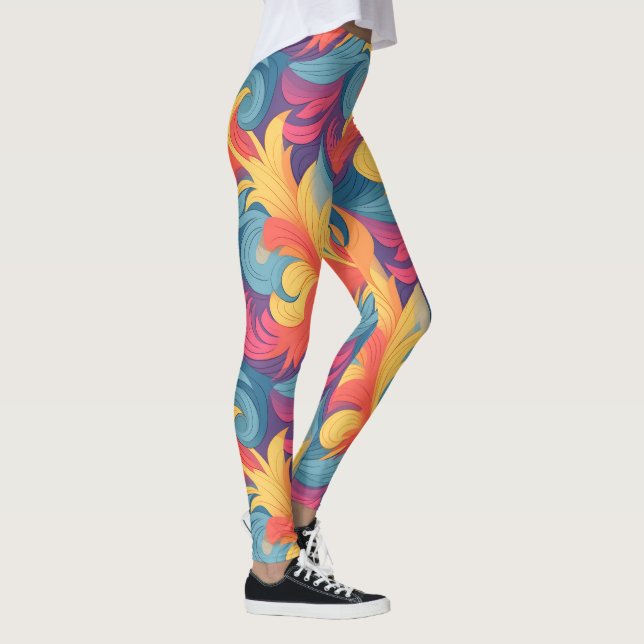 Pastel Feathers Pattern Leggings (Right)