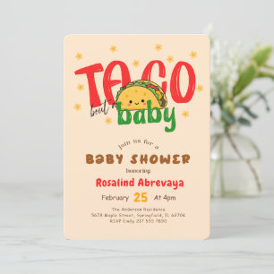Pastel Fiesta Cute Colourful Taco Baby Shower Invitation