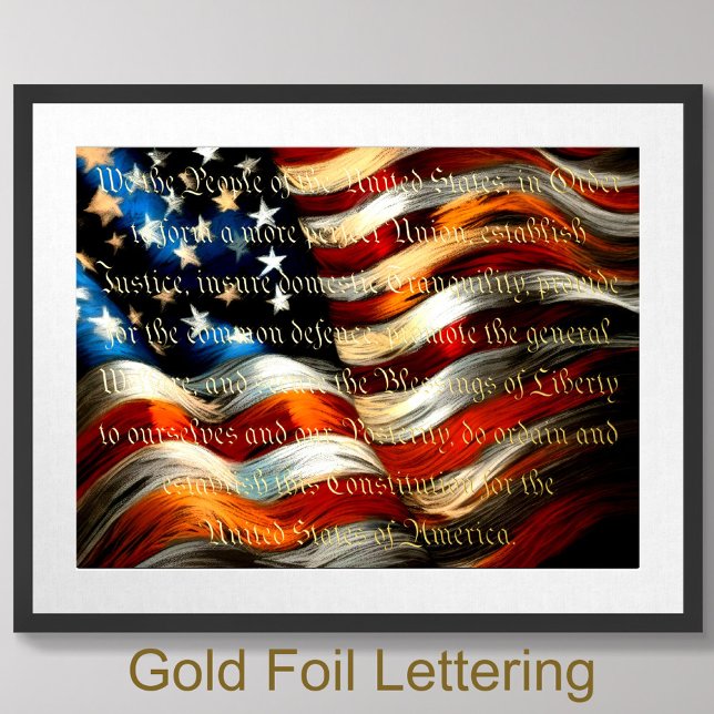 Pastel Flag Drawing Preamble Gold Foil Prints (Creator Uploaded)