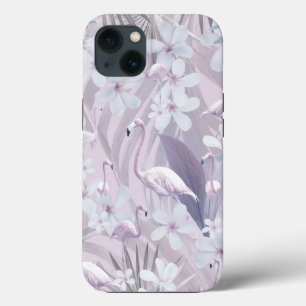 Pastel Flamingo Jungle Love 4 #art #tropical iPhone 13 Case