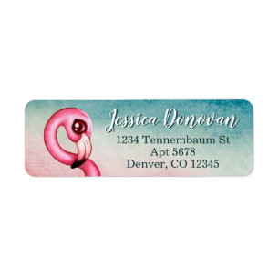 Pastel Flamingo Return Address Labels