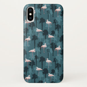Pastel Flamingos On Teal Case-Mate iPhone Case