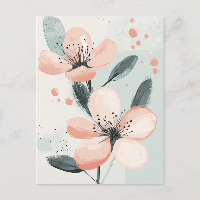 Pastel Flora in Stillness #097 Postcard (Front)