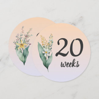 Pastel Floral 20-21 Weeks Pregnancy Milestone Card