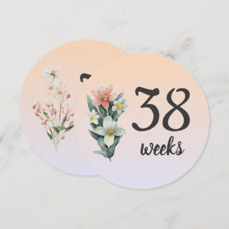 Pastel Floral 38-39 Weeks Pregnancy Milestone Card
