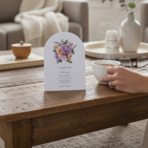 Pastel Floral Arch all in one  Wedding Invitation