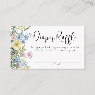 Pastel Floral Baby in Bloom Diaper Raffle Enclosure Card