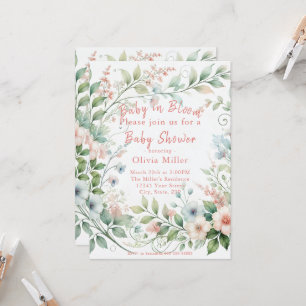 Pastel Floral Baby Shower Invitation for Girls