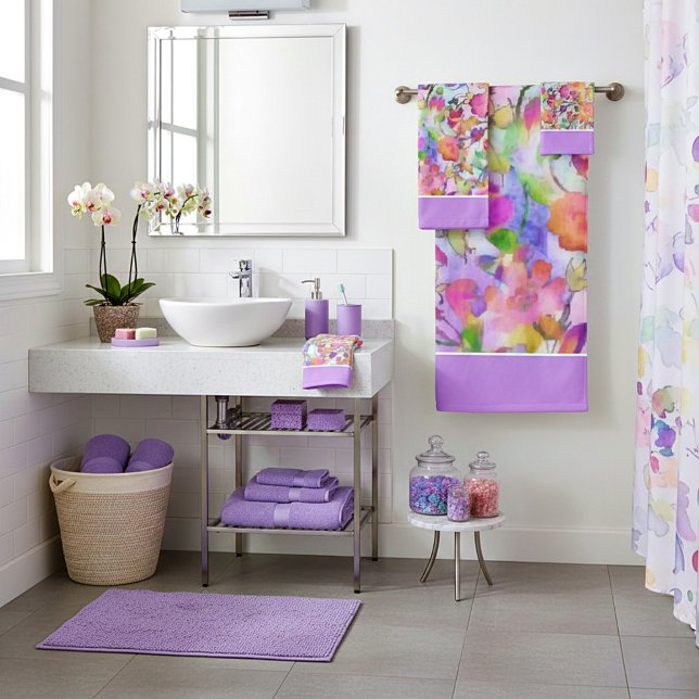 Pastel floral bath towel set (Creator Uploaded)